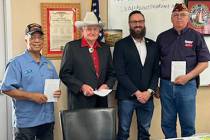 Special to the Pahrump Valley Times From left to right are veterans Dr. Tom Waters and Arnold B ...