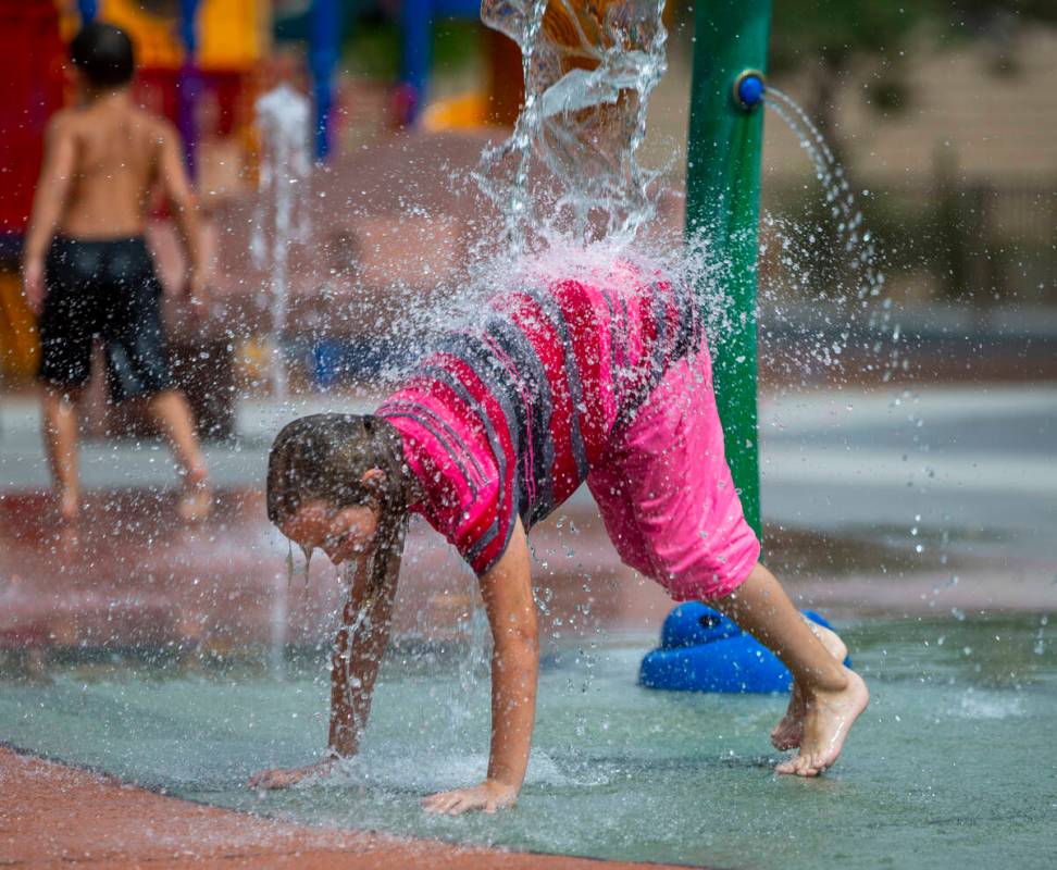 L.E. Baskow/Las Vegas Review-Journal Splash pads can be found all throughout the Las Vegas Vall ...