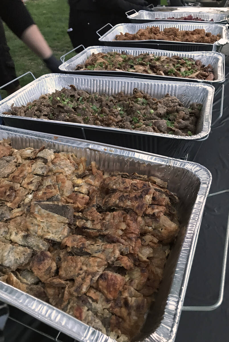 Robin Hebrock/Pahrump Valley Times The ACORN Luau buffet had plenty of tasty items to tempt the ...