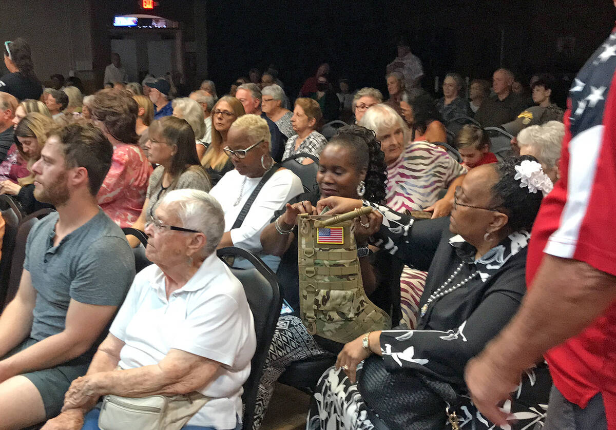 Robin Hebrock/Pahrump Valley Times Audience members at the USO Benefit Show are pictured contri ...