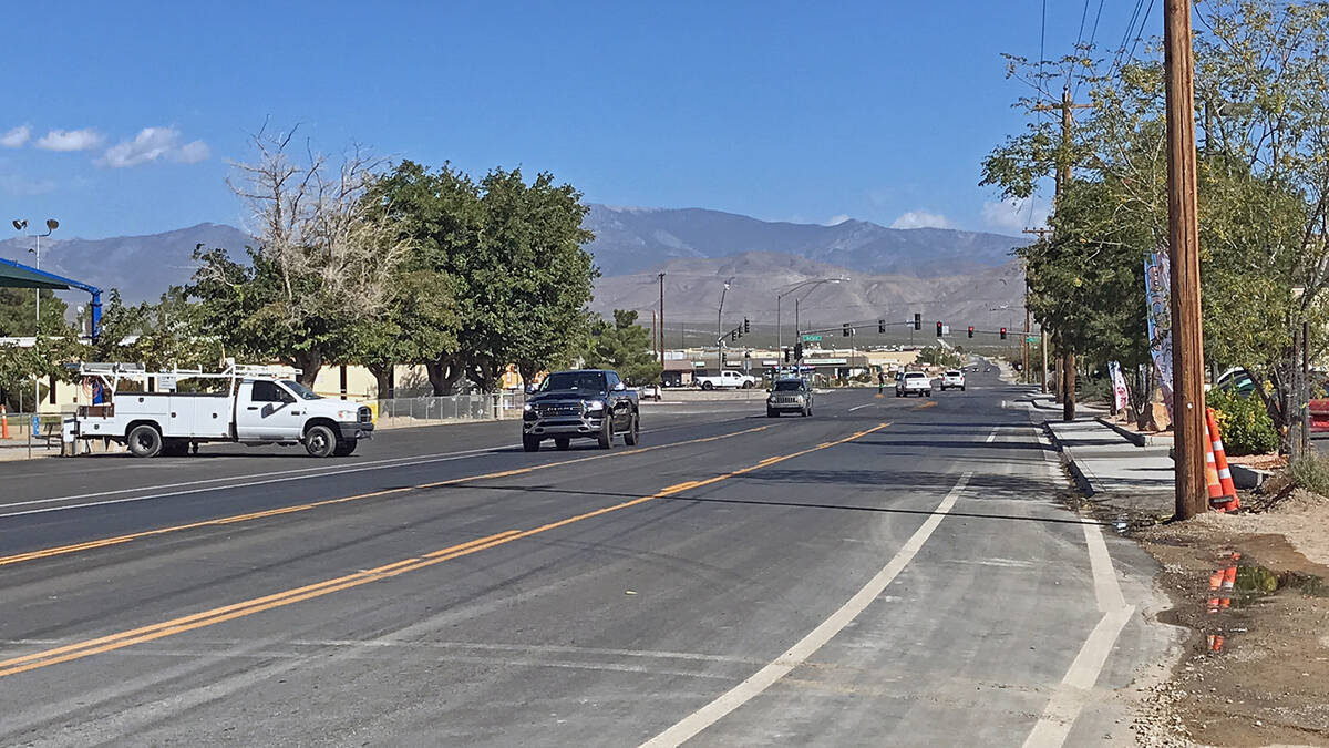 Robin Hebrock/Pahrump Valley Times The Basin Avenue improvement project is largely finished, wi ...
