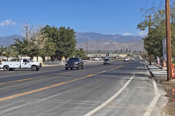 Robin Hebrock/Pahrump Valley Times The Basin Avenue improvement project is largely finished, wi ...