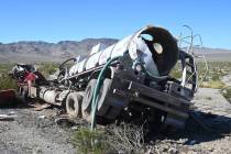 Special to the Pahrump Valley Times Investigators are trying to find out why a tanker truck sp ...