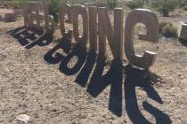 Richard Stephens/Special to the Pahrump Valley Times Artist Michelle Graves installed “KEEP G ...