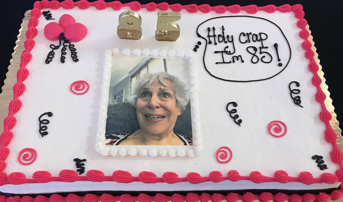 Robin Hebrock/Pahrump Valley Times The birthday cake for Willi Baer's birthday featured a humor ...