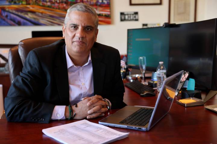 Ash Mirchandani at his office in Las Vegas on Oct. 24, 2022. Mirchandani founded the Coalition ...