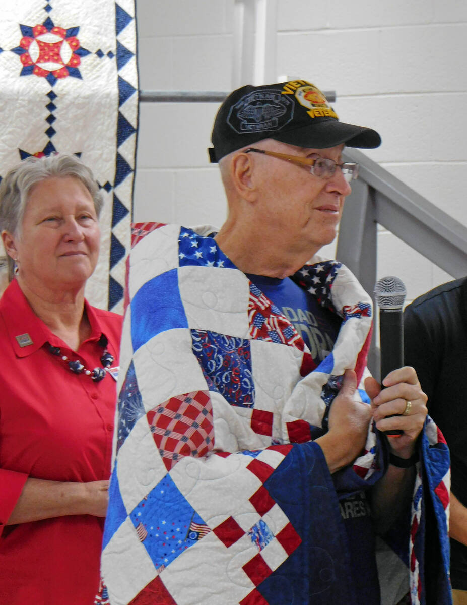 Robin Hebrock/Pahrump Valley Times U.S. Air Force veteran Barry Martz, who had a large crowd of ...