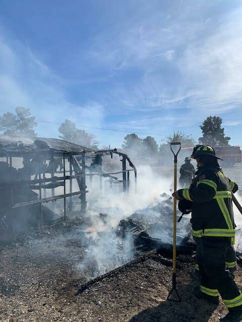 Special to the Pahrump Valley Times Pahrump Valley crews responded on Wednesday to a fire at a ...