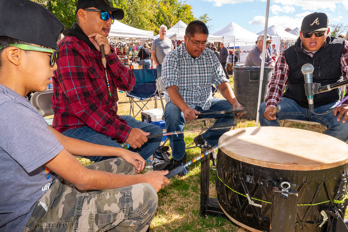 John Clausen/Pahrump Valley Times The Drums are the heartbeat of any Powwow.
