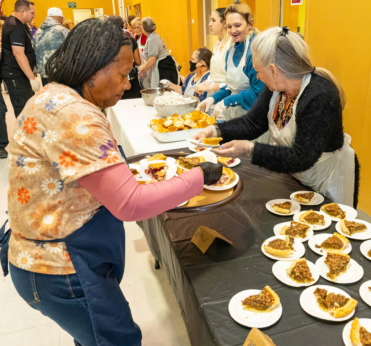 John Clausen/Pahrump Valley Times Community Thanksgiving Dinner volunteers are shown at the pie ...