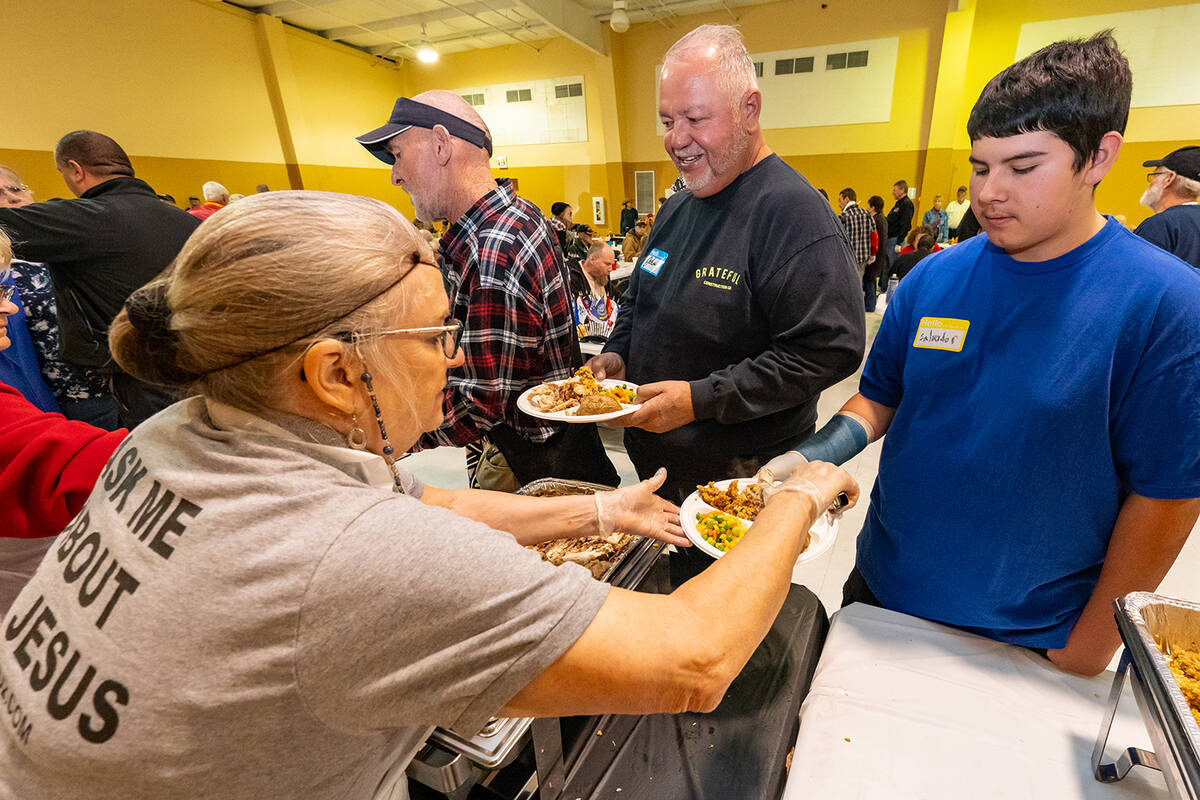 John Clausen/Pahrump Valley Times The buffet line saw a steady stream of hungry diners during t ...