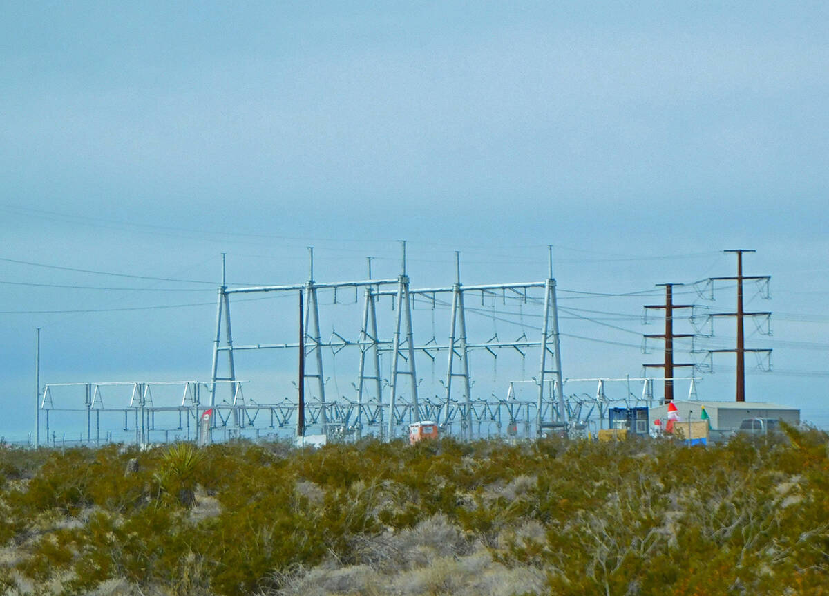 Robin Hebrock/Pahrump Valley Times The Trout Canyon Substation, as seen from Tecopa Road.