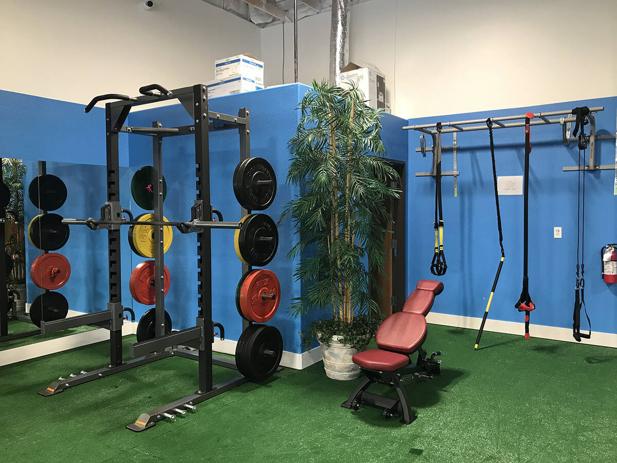 Living Free Gym offers an assortment of fitness equipment. (Robin Hebrock/Pahrump Valley Times)