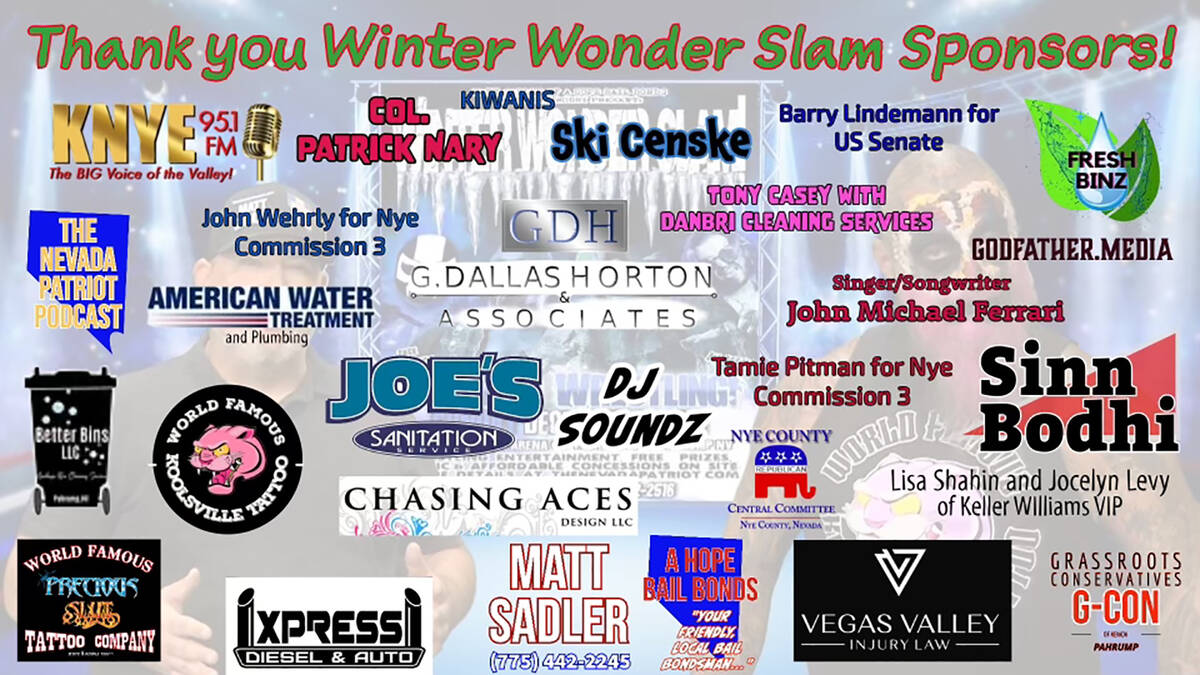 John Clausen/Pahrump Valley Times There were many sponsors for the inaugural Winter Wonder-Slam ...