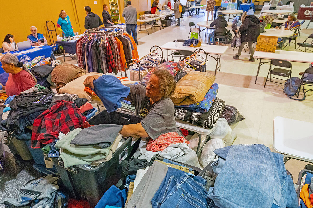 John Clausen/Pahrump Valley Times Homeless Wraparound attendees were able to browse through a l ...