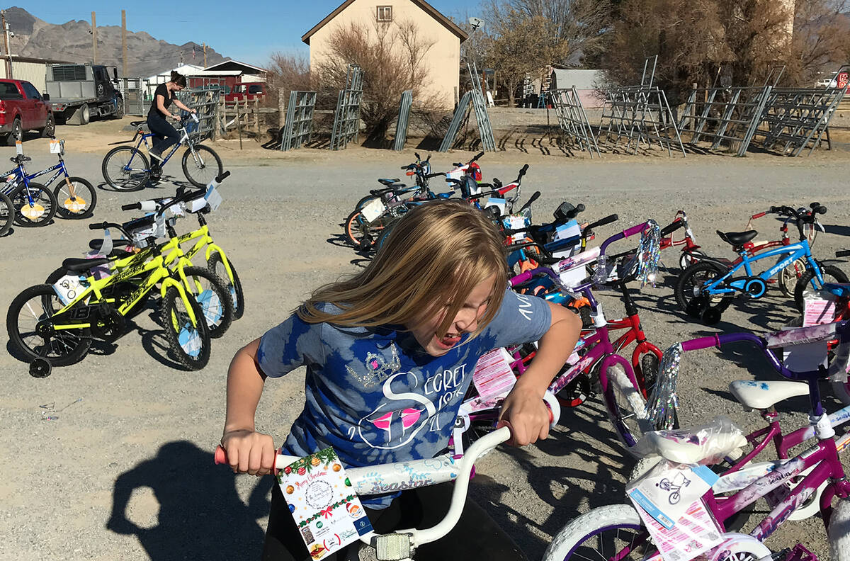 Robin Hebrock/Pahrump Valley Times Avery Sampson is pictured speeding off on one of the many bi ...