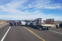 Danny Rouser/Pahrump Valley Times Officials closed US 95 near Tonopah and Goldfield on Thursday ...