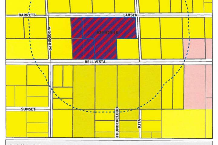 Special to the Pahrump Valley Times This map shows the location a proposed 5G wireless facility ...