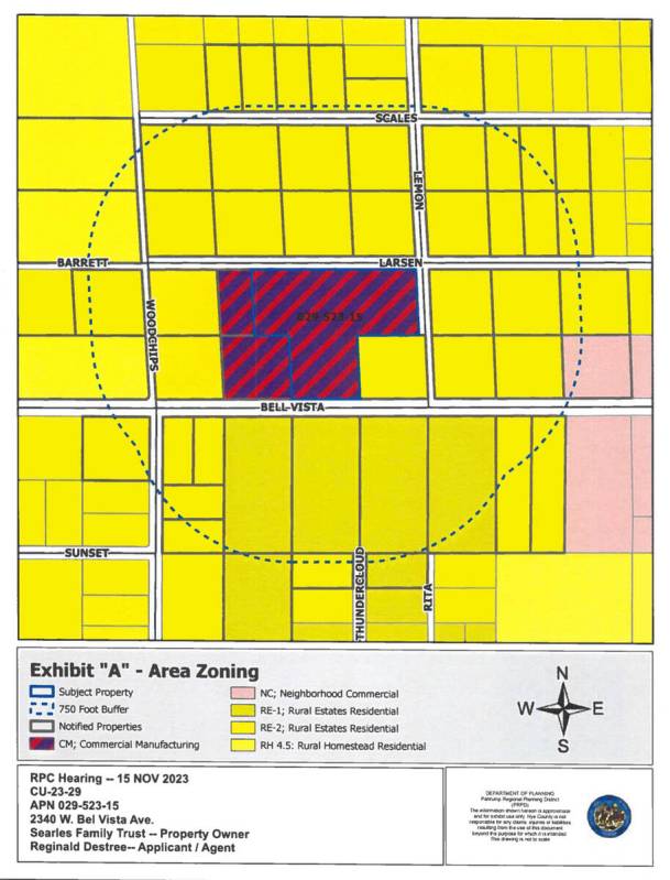 Special to the Pahrump Valley Times This map shows the location a proposed 5G wireless facility ...