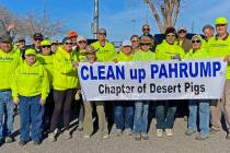 Robin Hebrock/Pahrump Valley Times Clean Up Pahrump volunteers pose for a photo after their Sat ...