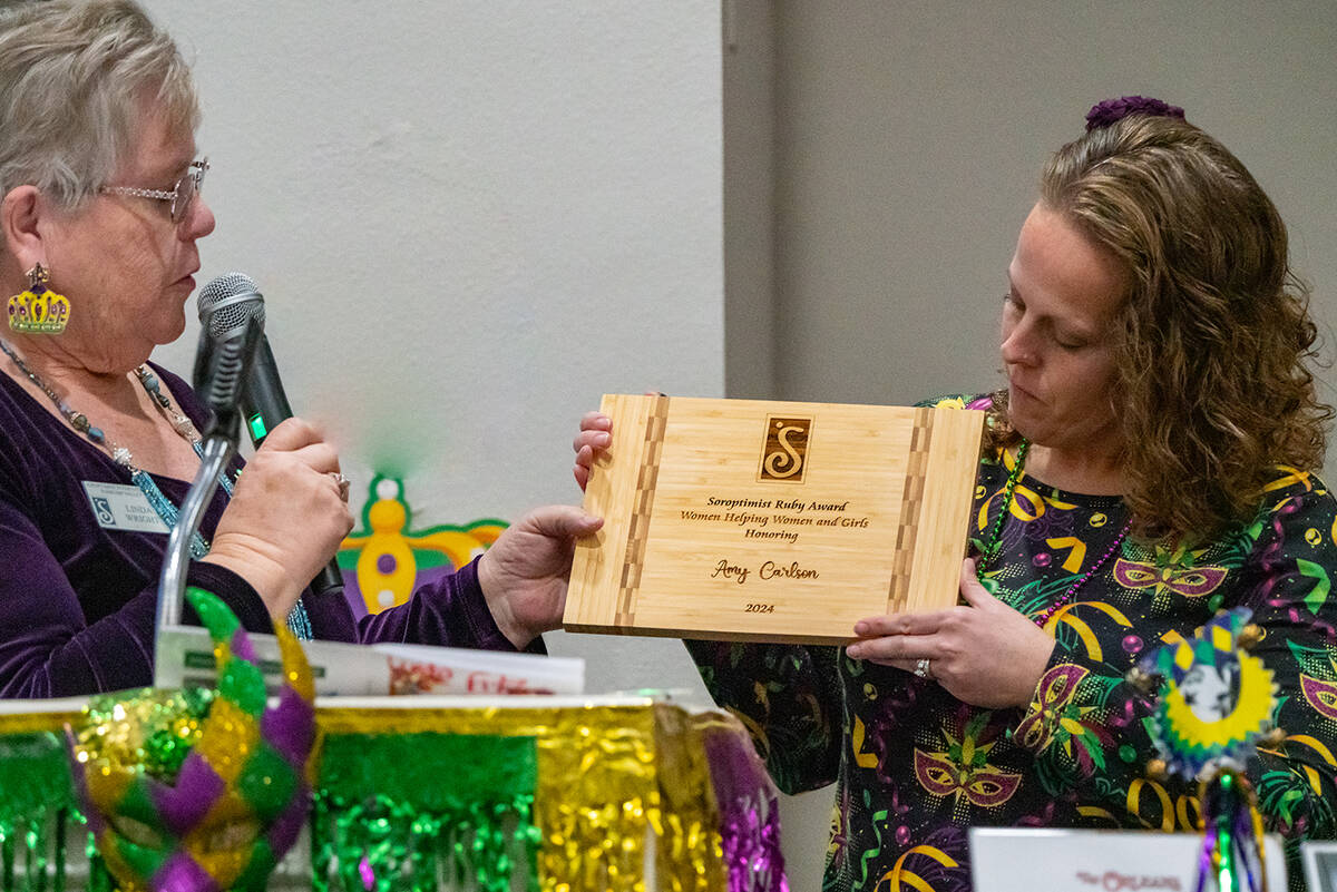John Clausen/Pahrump Valley Times Mardi Gras acted as a venue for some recognition, with Amy Ca ...