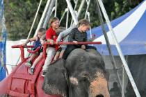 Horace Langford Jr./Pahrump Valley Times The Jordan World Circus often includes elephant rides ...