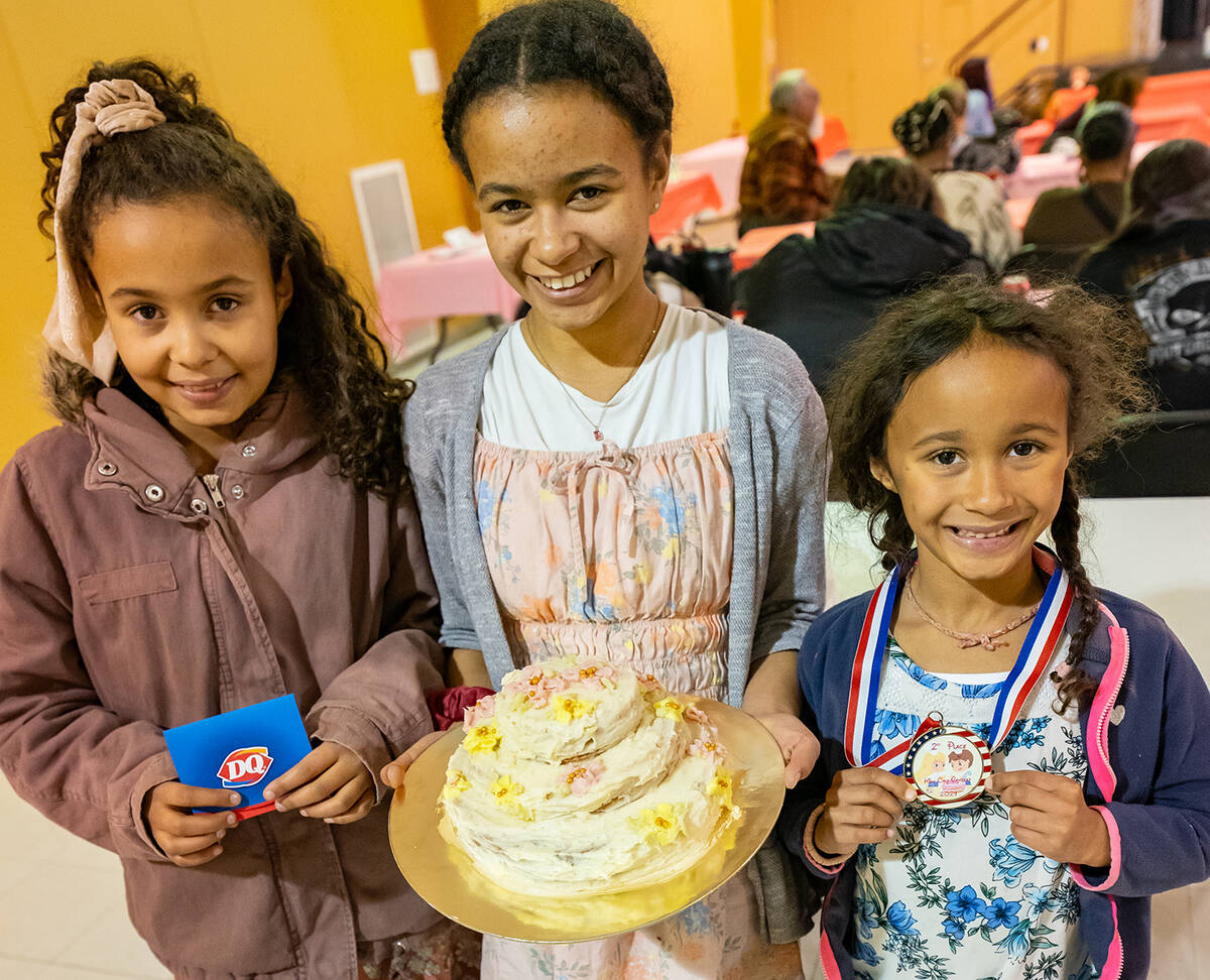 John Clausen/Pahrump Valley Times Sisters Genesis, Arielle and Lilah Lighten created the award- ...