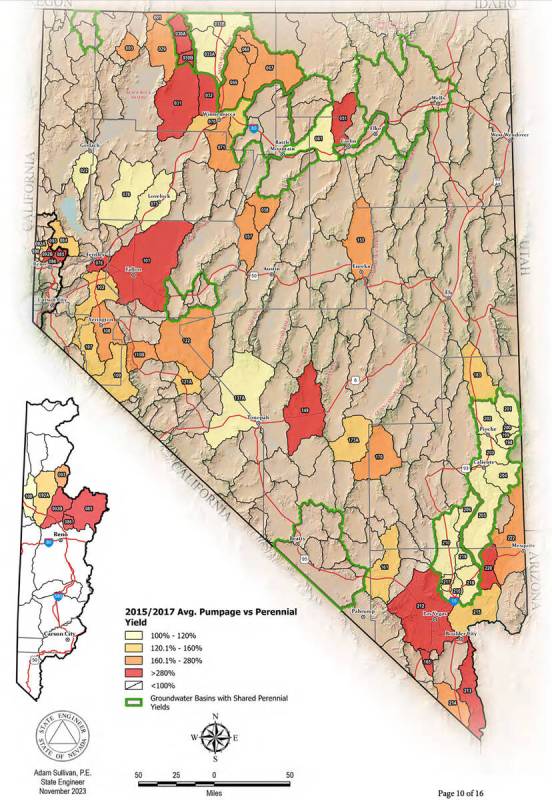 Special to the Pahrump Valley Times Provided by the Nevada Division of Water Resources, this ma ...