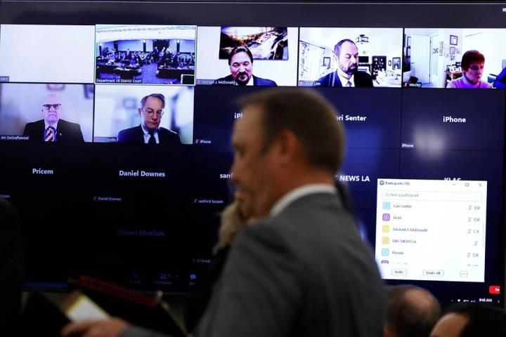 Nevada Republican Party Chairman Michael McDonald, top left; Jessie Law, top center; James DeGr ...