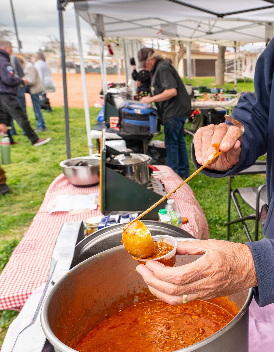 John Clausen/Pahrump Valley Times Tastings at the Chili Cook-Off are always a popular feature, ...