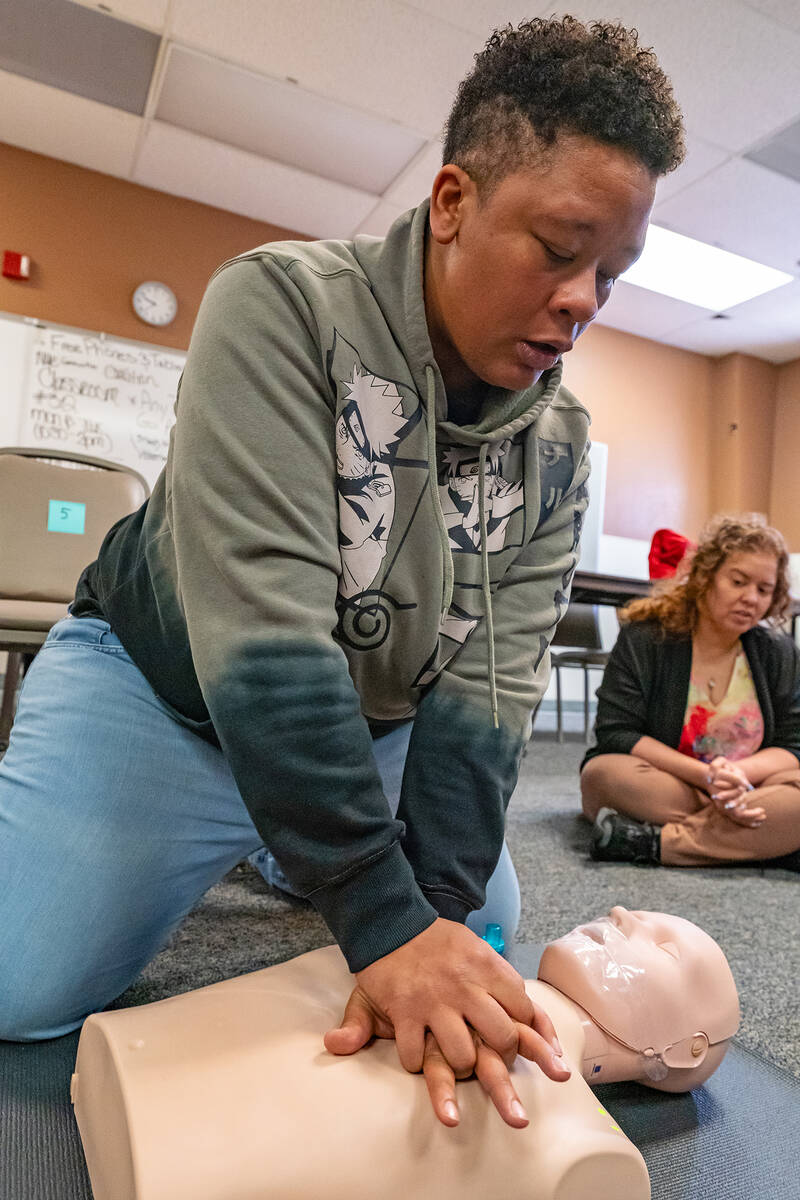 John Clausen/Pahrump Valley Times The right technique is crucial when administering CPR and res ...