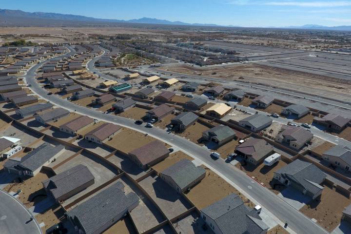 Aerial view of Burson Ranch in Pahrump, Nevada on Thursday, November 15, 2018, where developers ...