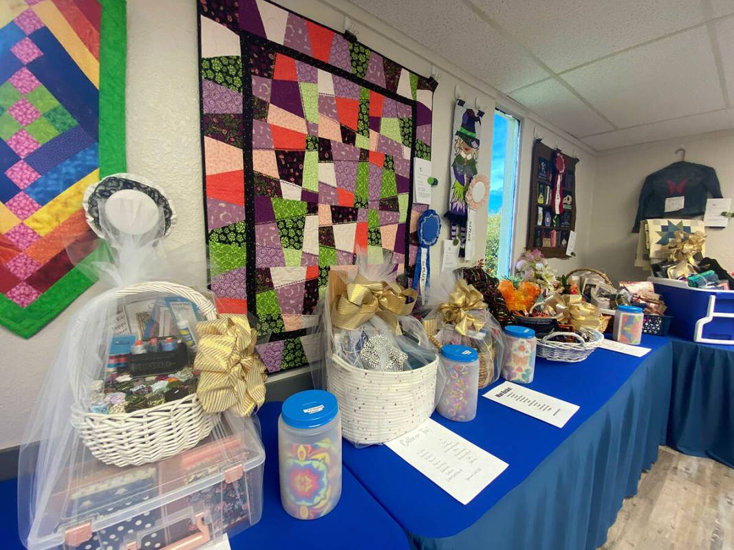 Robin Hebrock/Pahrump Valley Times A plethora of gift baskets were up for raffle at the Pins an ...