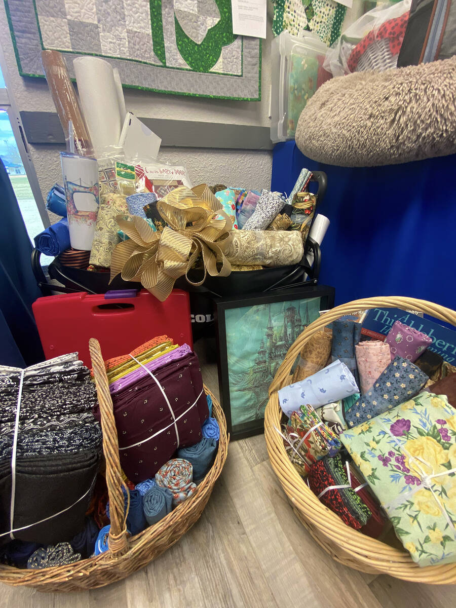 Robin Hebrock/Pahrump Valley Times Quilting requiring all sorts of items, many of which were co ...