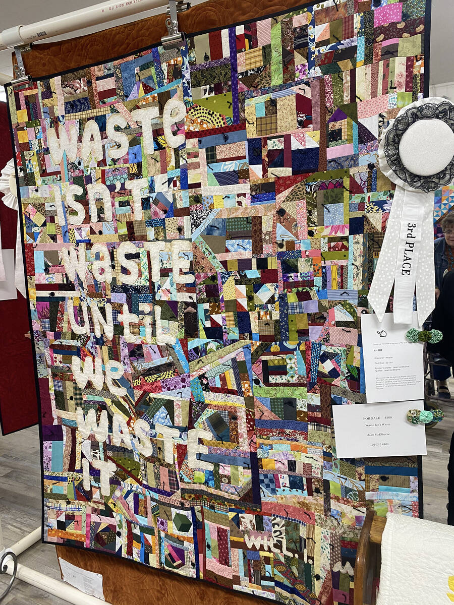 Robin Hebrock/Pahrump Valley Times "Waste Isn't Waste" was created by Jean McElherne, showing w ...