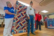 John Clausen/Pahrump Valley Times The Nye County Valor Quilters hosted a Quilts of Valor Presen ...