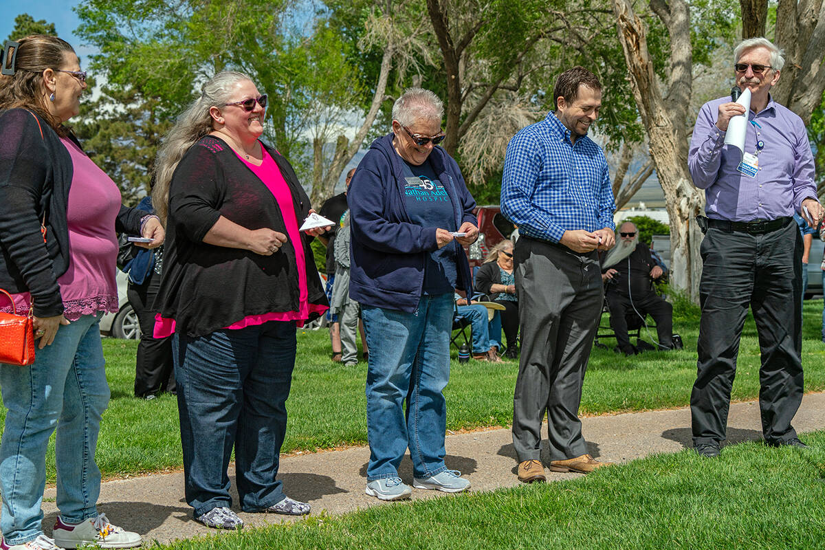 John Clausen/Pahrump Valley Times Nathan Adelson Hospice staffers are pictured readying to open ...