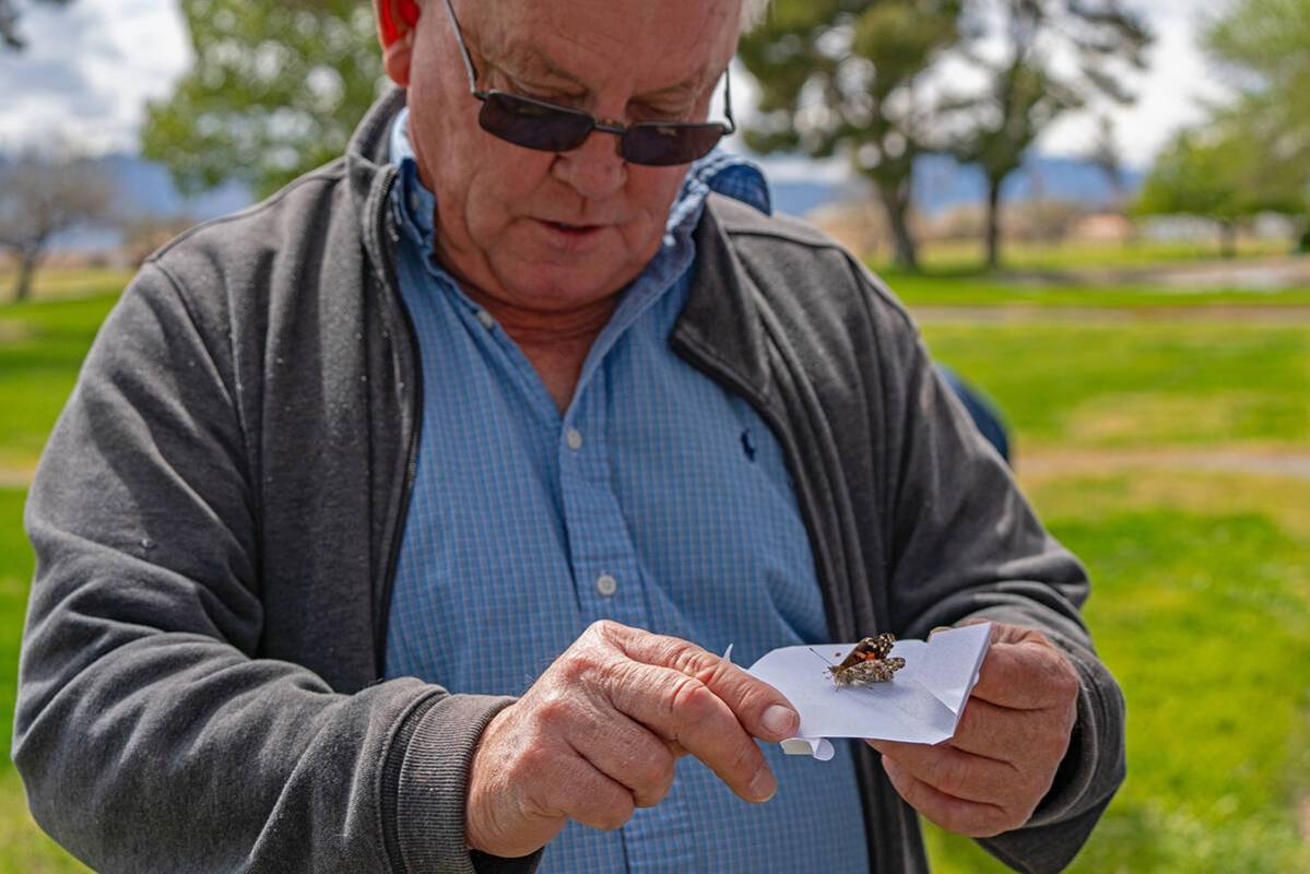 John Clausen/Pahrump Valley Times After taking a moment to contemplate the lives of those he ha ...