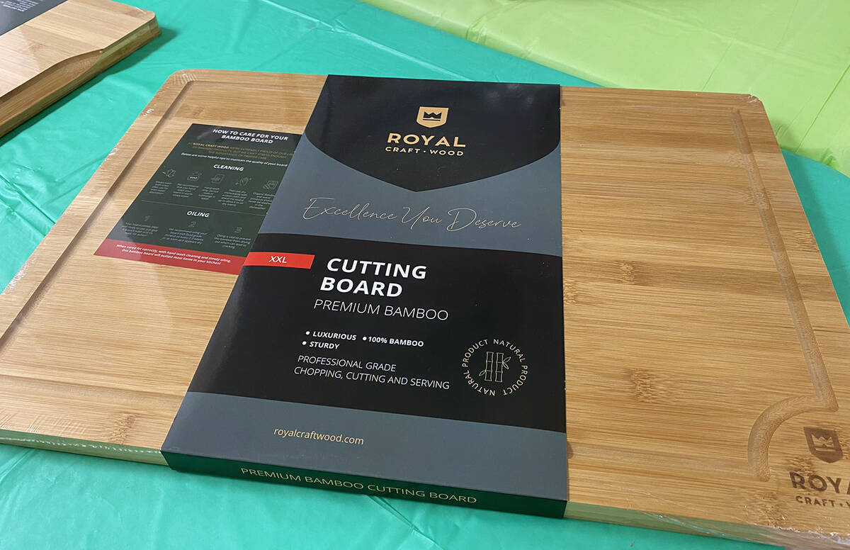 Robin Hebrock/Pahrump Valley Times Bamboo cutting boards were raffled off at the Earth-Arbor Da ...