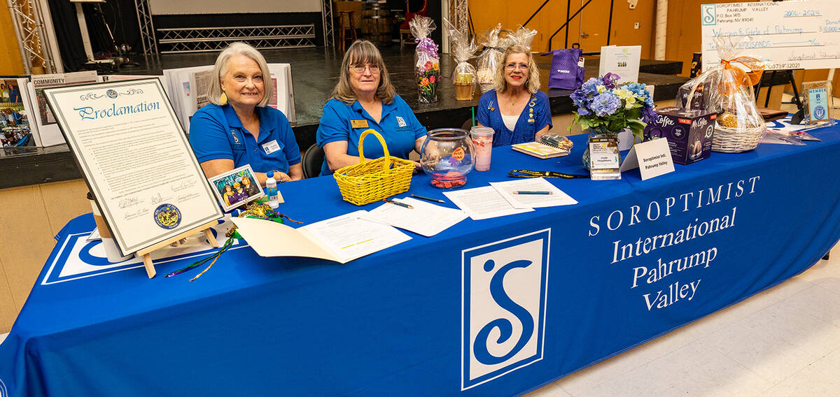 John Clausen/Pahrump Valley Times Soroptimist members are pictured at their organization's boot ...