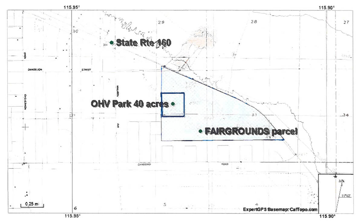 Special to the Pahrump Valley Times The Pahrump OHV Park will occupy a 40-acre portion along th ...