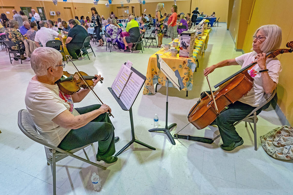 John Clausen/Pahrump Valley Times The Classical Duo lent a softly musical atmosphere to the Hop ...