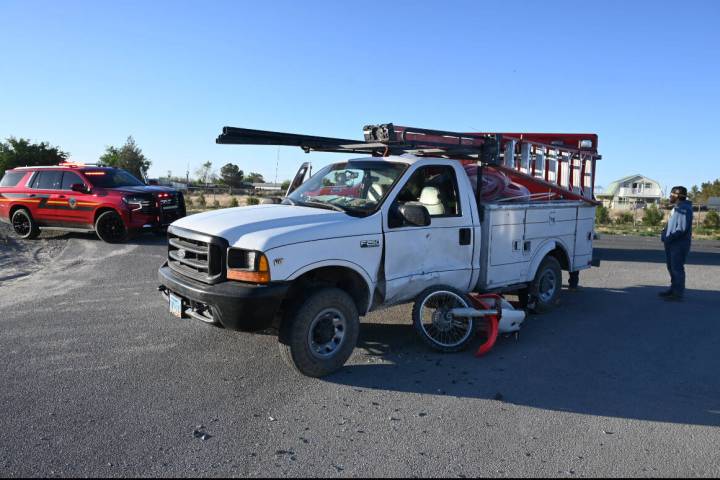 Special to the Pahrump Valley Times The driver of a motorcycle was airlifted to Las Vegas for ...
