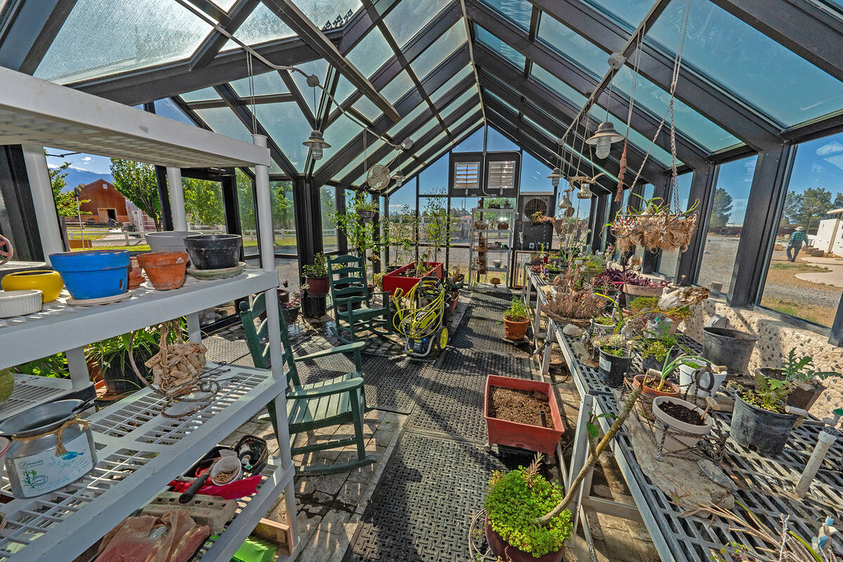 John Clausen/Pahrump Valley Times A huge greenhouse was part of the Landscape Tour site at 221 ...