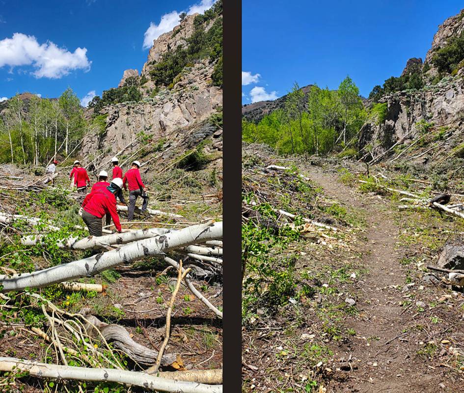 Friends of Nevada Wilderness This before-and-after shot shows what Friends of Nevada Wilderness ...