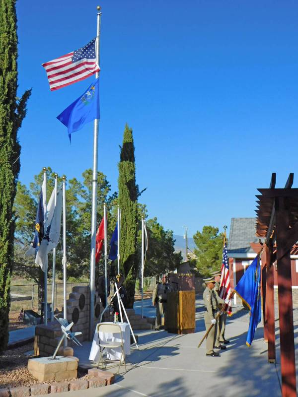 Robin Hebrock/Pahrump Valley Times The Nye County Sheriff's Honor Guard is pictured presenting ...