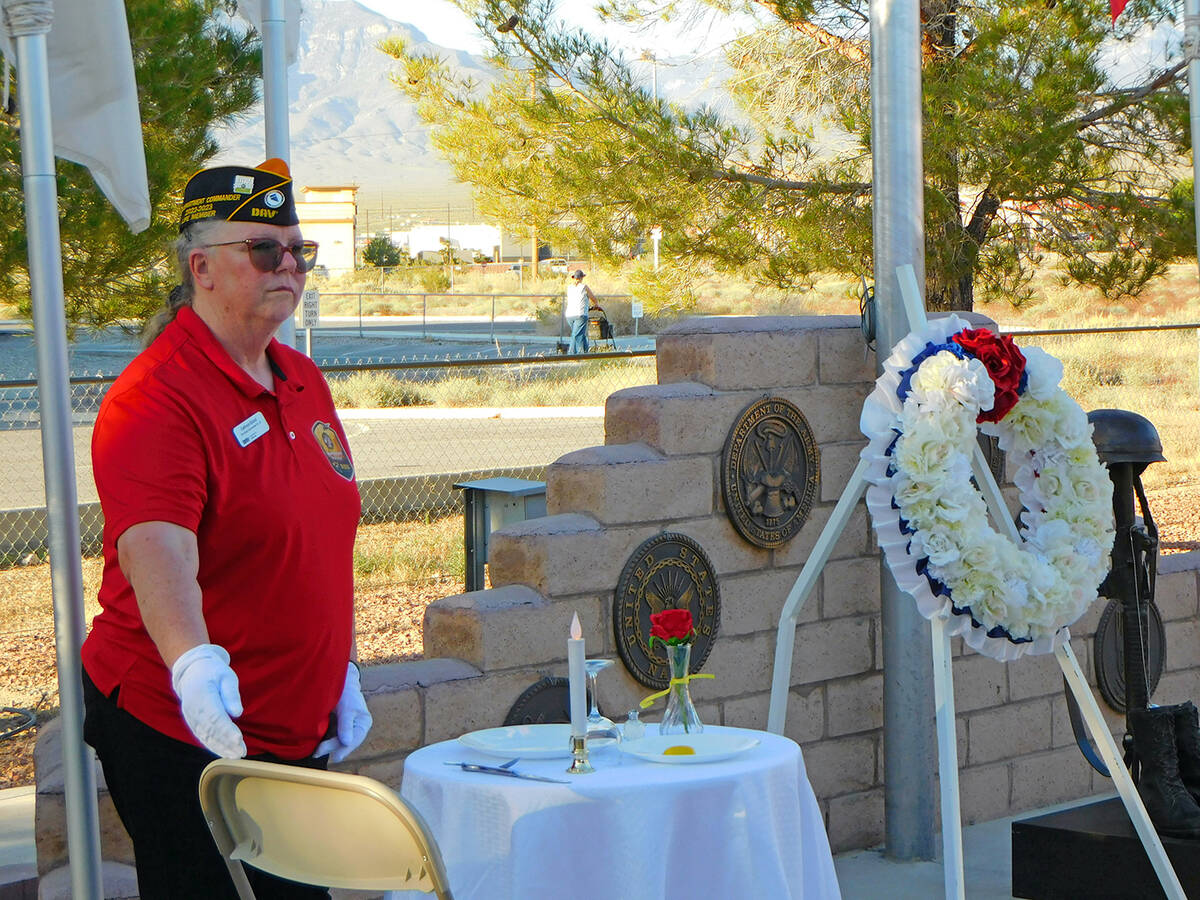 Robin Hebrock/Pahrump Valley Times The DAV's Memorial Day Service included a POW/MIA ceremony i ...