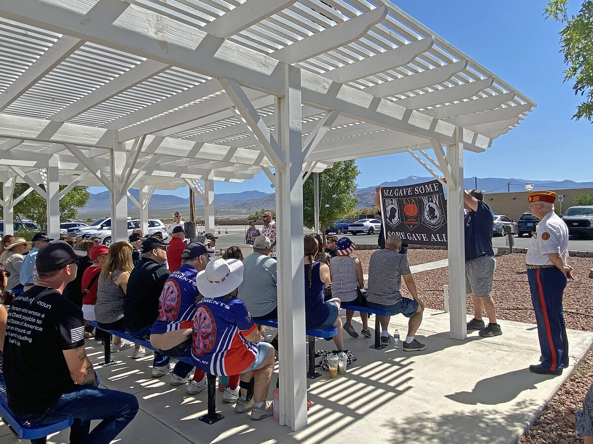 Robin Hebrock/Pahrump Valley Times The VFW's Memorial Day Ceremony included the revealing of a ...