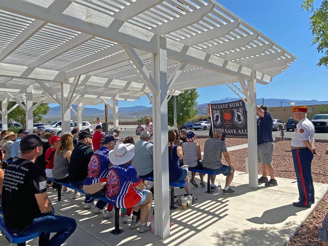 Robin Hebrock/Pahrump Valley Times The VFW's Memorial Day Ceremony included the revealing of a ...