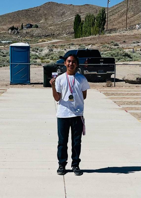 Nevada State Horseshoe Pitching Association Jim Butler Days tournament A class winner, Tom Gros ...